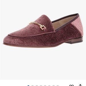 Sam Edelman Women's Loraine Loafer, Mauve Wine Embossed Velvet - leather sole.